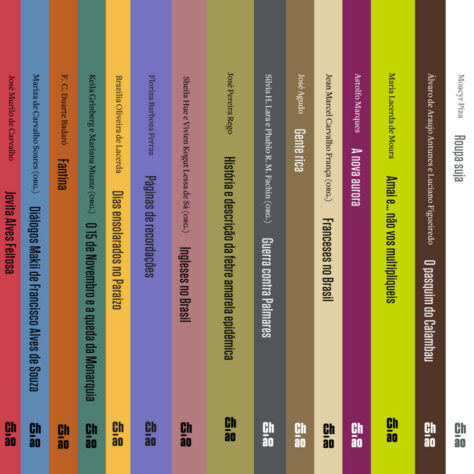 Lombadas de livros da Chão Editora